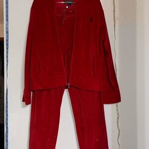 Lauren Ralph Lauren Red Track Pants & Jacket Set